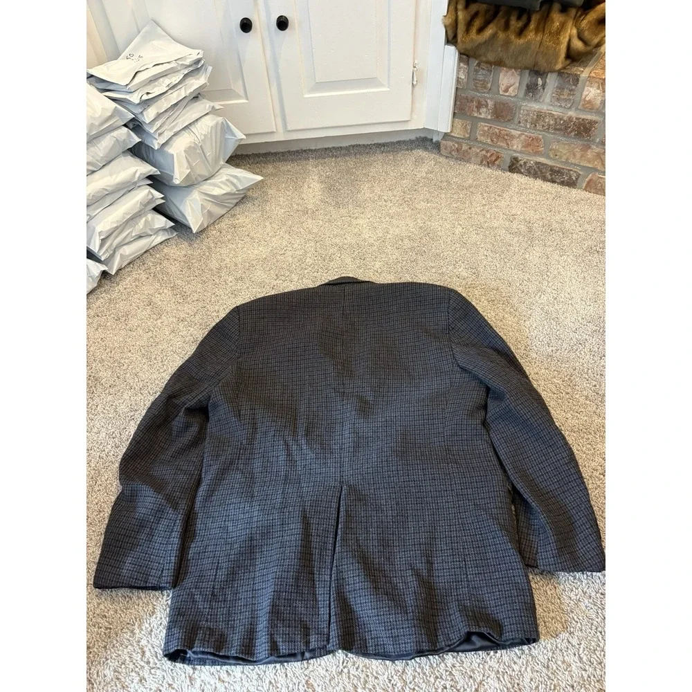 Ralph Lauren Chaps Mens Blazer Size 42R  Houndstooth Sport Coat Jacket Vintage